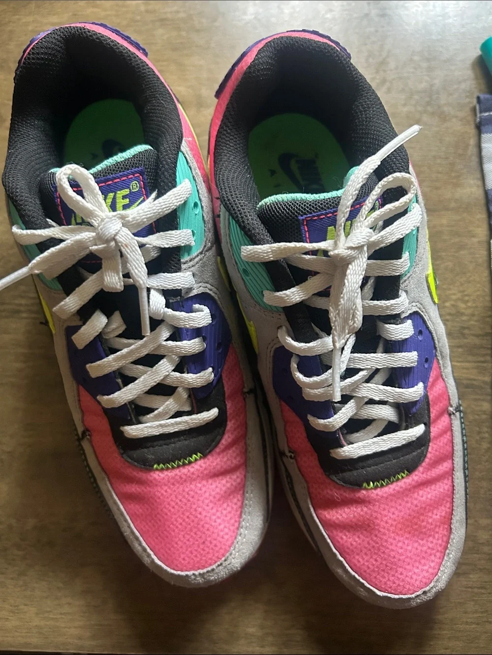 Nike Kids Pink, Neon Yellow & Teal Multi-Color Sneakers